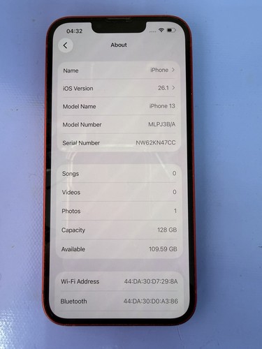 Apple iphone 128gb red - iphone, 13